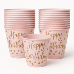 Blush 9oz Printed Tumblers for Birthday Celebrations