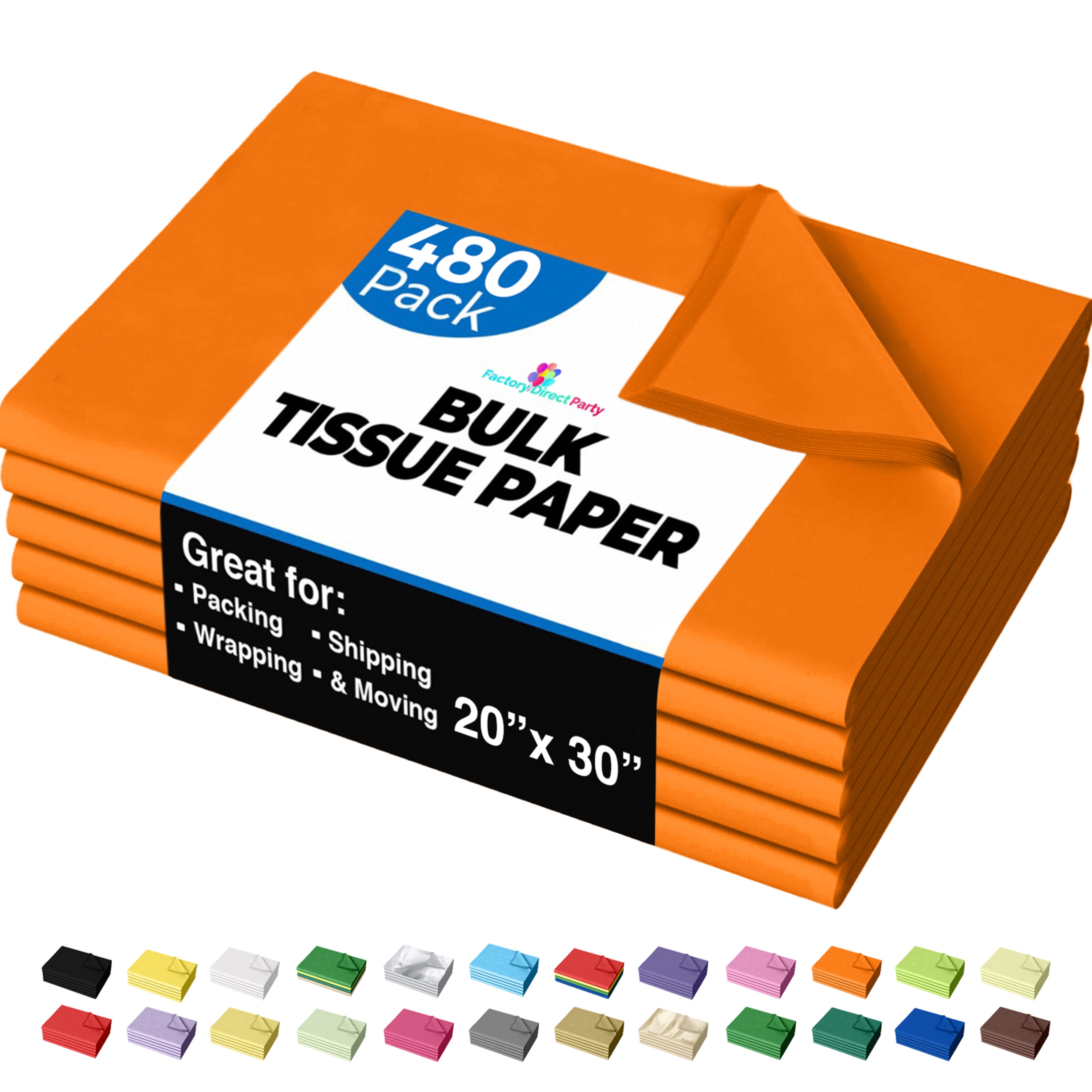 Orange Tissue Paper 20 In. x 30 In. | 480 Sheets