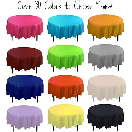 Premium Round Orange Plastic Table Cover