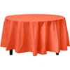 Premium Round Orange Plastic Table Cover