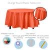 Premium Round Orange Plastic Table Cover