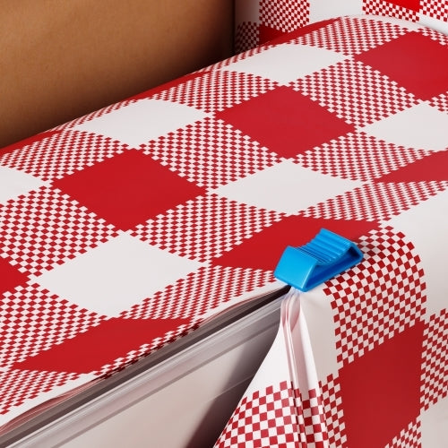 54 In. x 300 Ft. Cut to Size Plastic Table Cover | Red Gingham