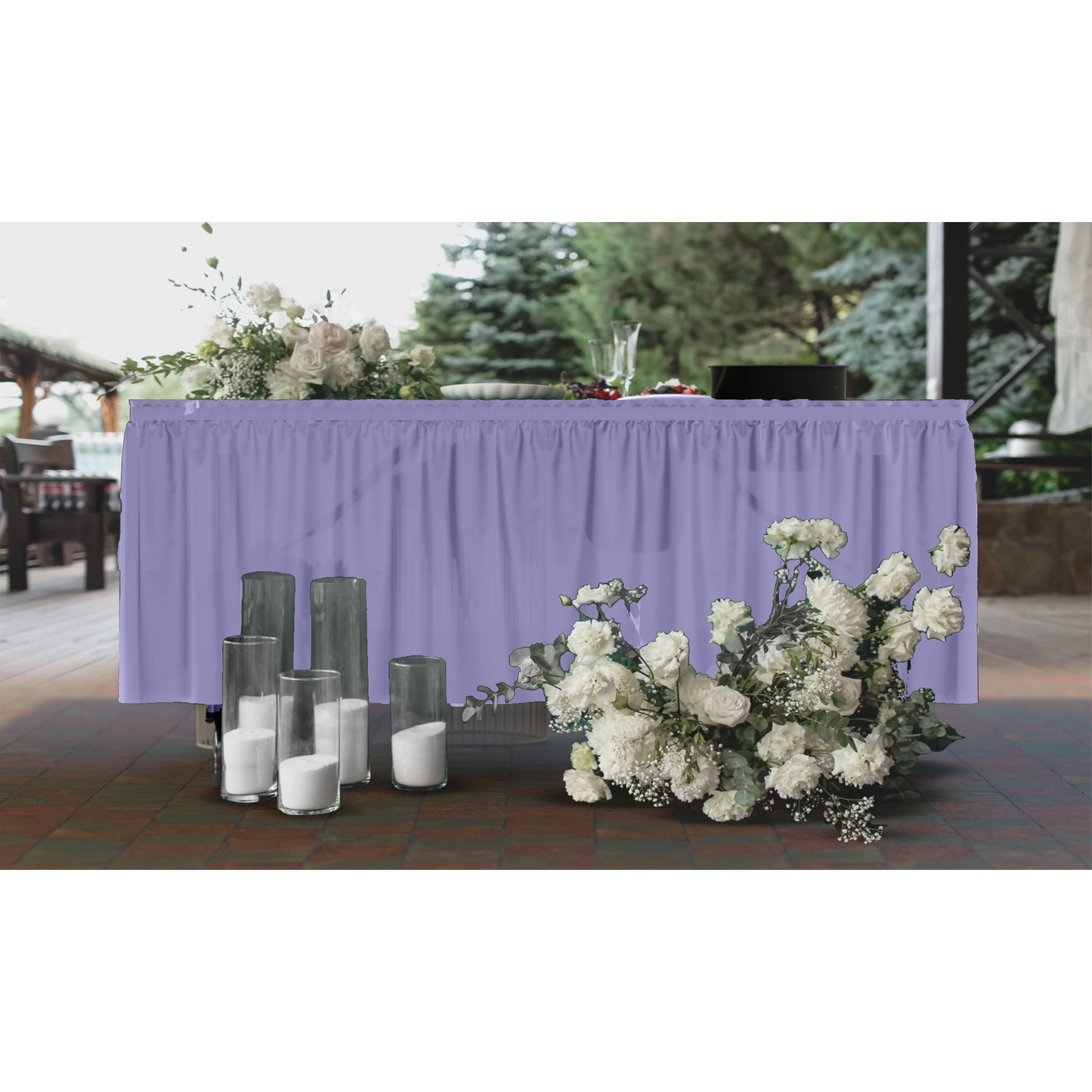 Lavender Plastic Table Skirt