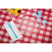 Blue Gingham Plastic Table Cover