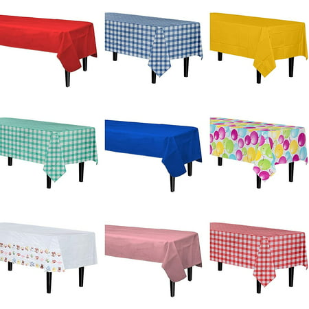 Blue Gingham Plastic Table Cover