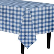 Blue Gingham Plastic Table Cover
