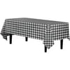 Black Gingham Plastic Table Cover
