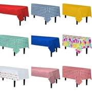 Black Gingham Plastic Table Cover