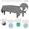 Black Gingham Plastic Table Cover