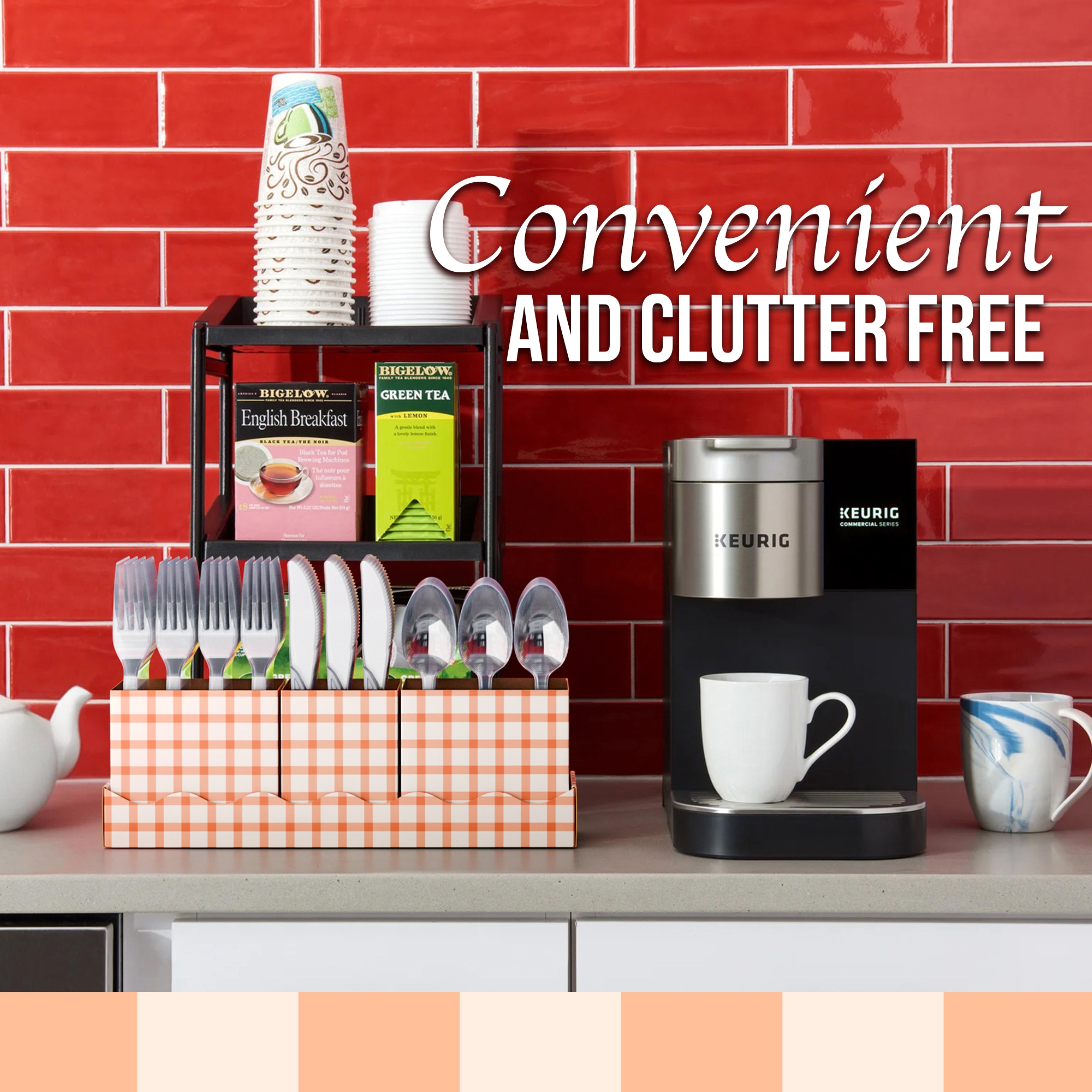 Clear Cutlery Caddy Combo - Gingham