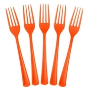 Heavy Duty Orange Plastic Forks | 50 Count