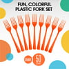 Heavy Duty Orange Plastic Forks | 50 Count