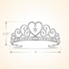 Elegant Bridal Heart Tiara with Gemstone Accents