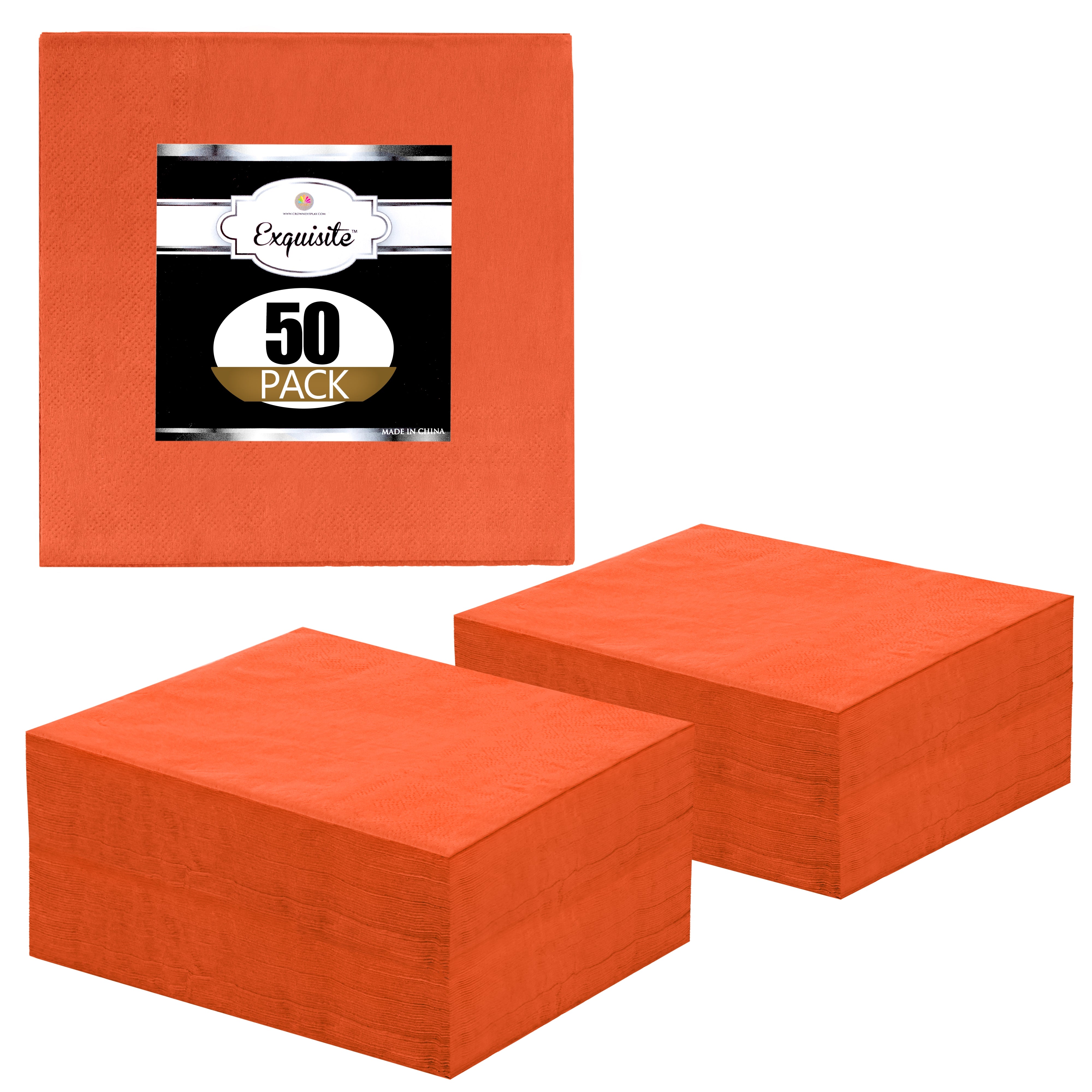Orange Beverage Napkins | 50 Count