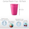 12 Oz. Cerise Plastic Cups | 50 Count