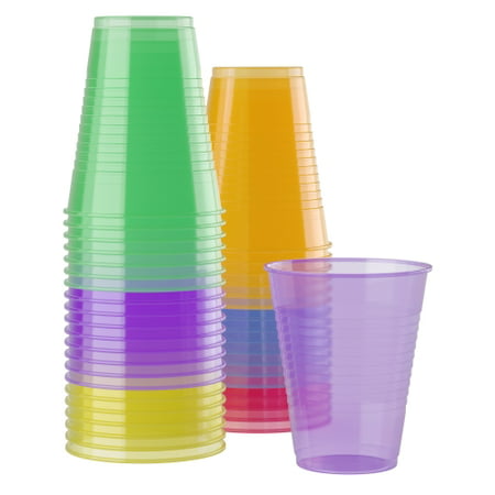 16 Oz. Neon Assorted Color Plastic Cups | 120 Count