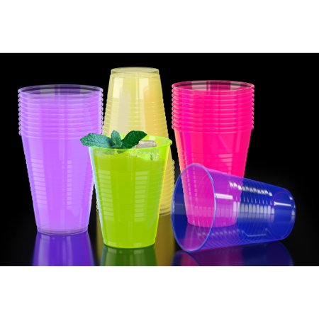 16 Oz. Neon Assorted Color Plastic Cups | 120 Count