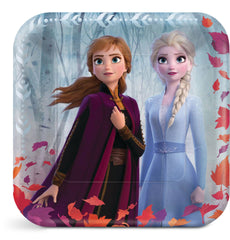 Disney Frozen 2 Anna & Elsa Square Lunch Plates, 9-Inch, 8-Pack