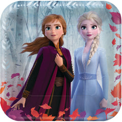 Disney Frozen 2 Anna & Elsa Square Lunch Plates, 9-Inch, 8-Pack