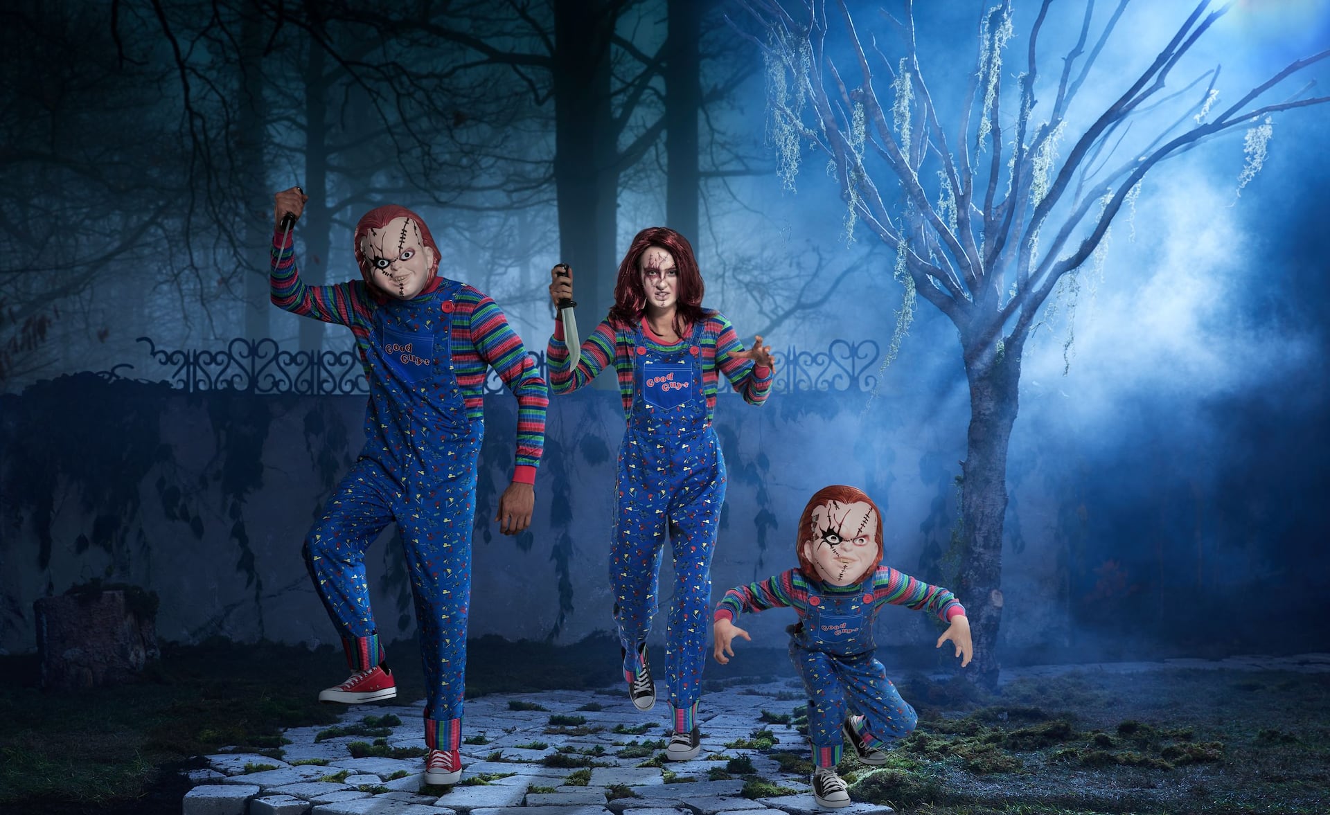 Kids' Chucky Halloween Costume with Creepy Mask and Overalls