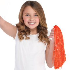 Vibrant Orange Team Spirit Pom-Poms - 2 Pack