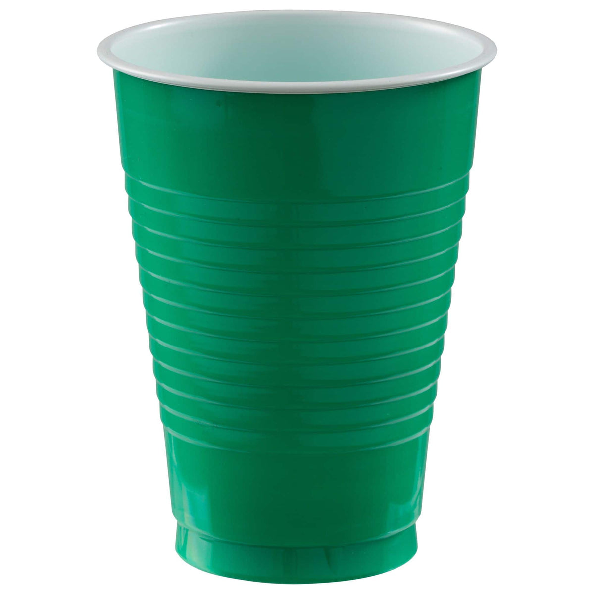 Festive Green 12oz Plastic Cups - 50 Pack