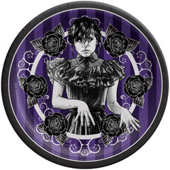 Wednesday Addams 9" Round Paper Plates - 8 Pack