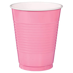 Neon Pink Plastic Party Cups, 16 oz, 50 Pack