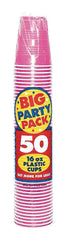 Neon Pink Plastic Party Cups, 16 oz, 50 Pack