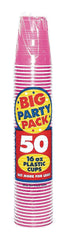 Neon Pink Plastic Party Cups, 16 oz, 50 Pack