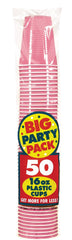 Neon Pink Plastic Party Cups, 16 oz, 50 Pack