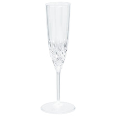 Premium Crystal-Cut Clear Plastic Champagne Flutes, 4.5 oz, 20-Pack