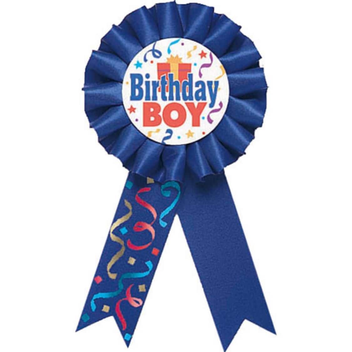 "Birthday Boy" Award Ribbon - Festive Blue Accessory
