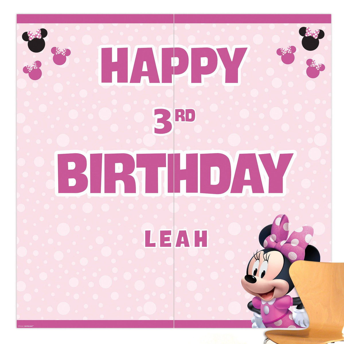 Disney Minnie Mouse Customizable Scene Setter Kit for Kids' Birthday Party