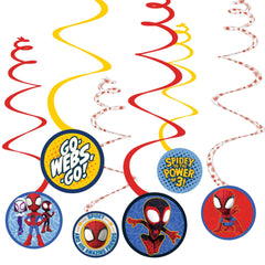 Marvel Spidey & His Amazing Friends Spiral Party Decorations - 12 Pack