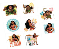 Disney Moana Temporary Tattoo Set - 8-Piece Party Favors