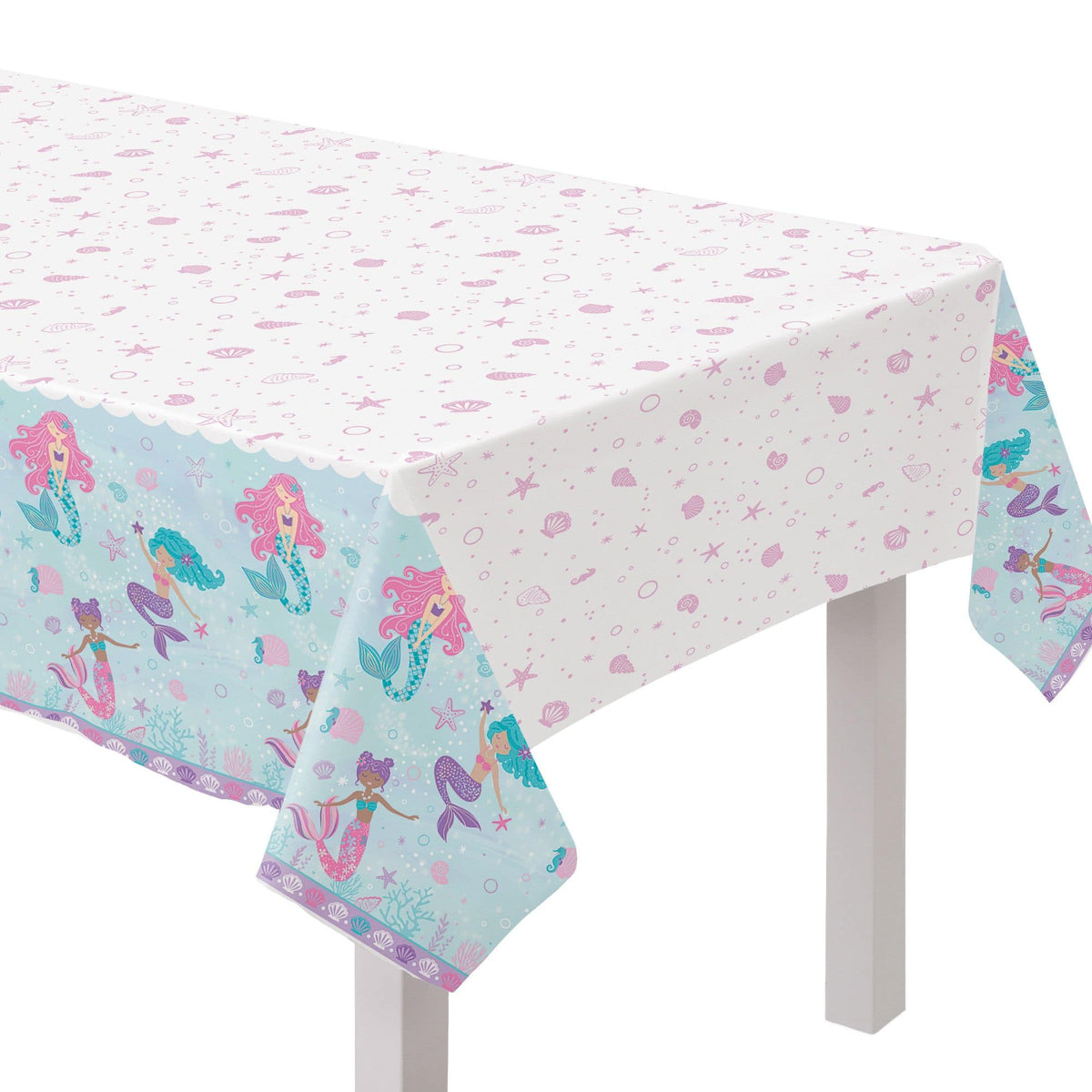 Shimmering Mermaids Plastic Table Cover - 54" x 96"