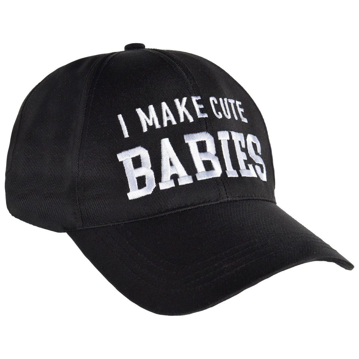 "I Make Cute Babies" Black Baseball Hat - Perfect for Baby Showers