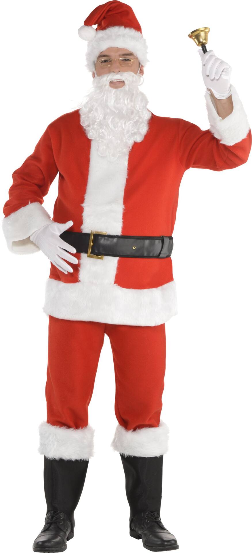 Santa Claus Costume with Jacket, Pants, Belt & Boot Covers - Adult XXL (Up to 54" Chest)