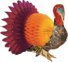 Thanksgiving Turkey Honeycomb Centerpiece - 15-Inch Festive Table Decoration