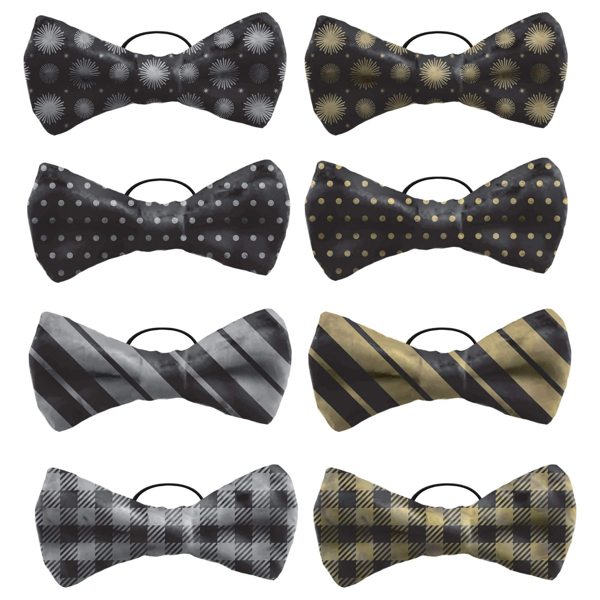 Gold & Silver Bow Tie Champagne Drink Markers, 8-Pack