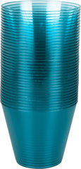 Caribbean Blue Plastic Tumblers - 9 oz, 72 Pack