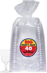 Clear Plastic Wine Glasses, 5.5 oz, 32-Pack ‚Äì Perfect for Parties!