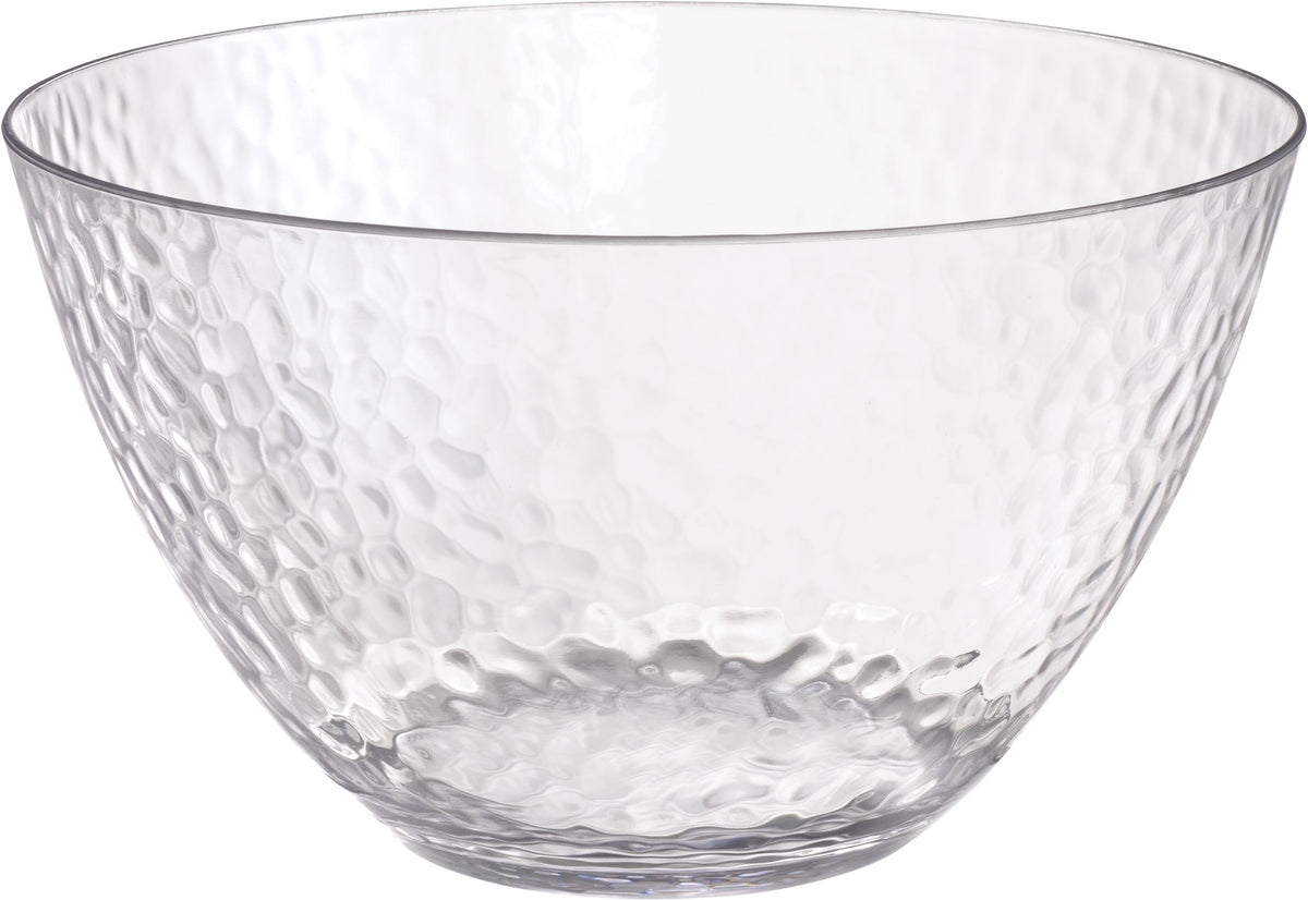 Clear Hammered Plastic Serving Bowl - 15-inch Premium Design