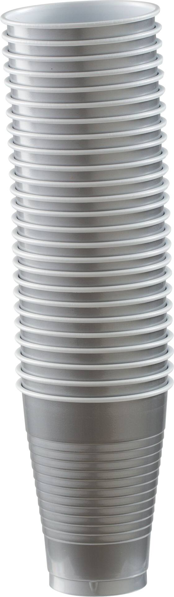 Silver 12oz Plastic Party Cups - 50 Pack