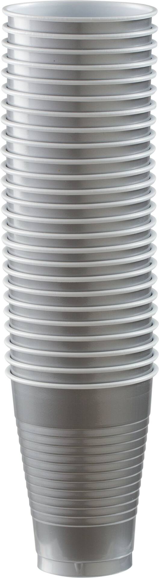 Silver 12oz Plastic Party Cups - 50 Pack