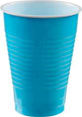 Caribbean Blue 12oz Plastic Cups - 50 Pack