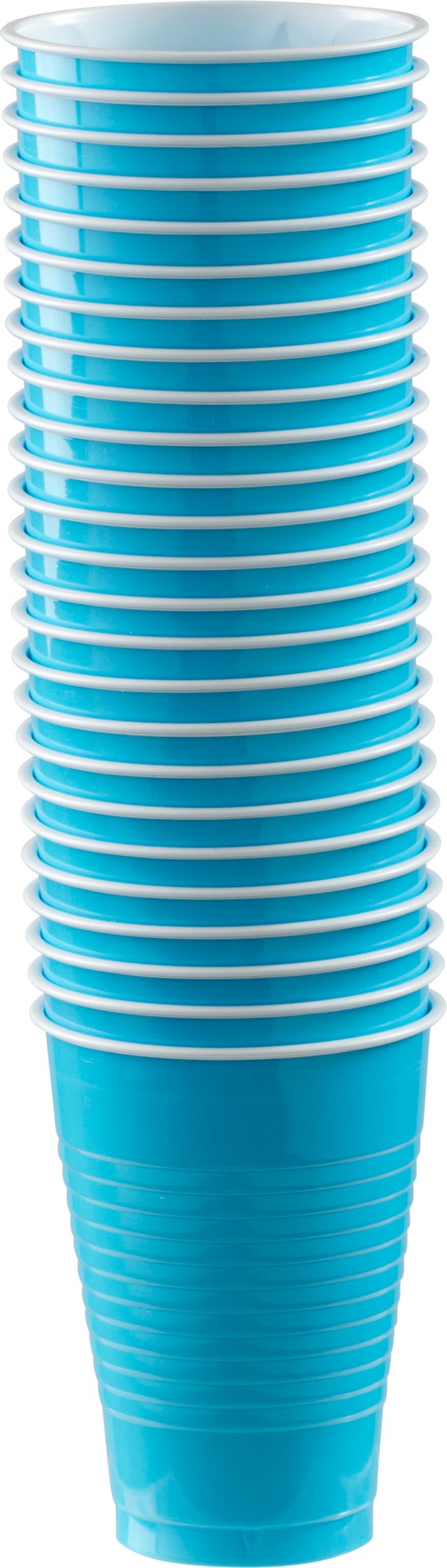 Caribbean Blue 12oz Plastic Cups - 50 Pack