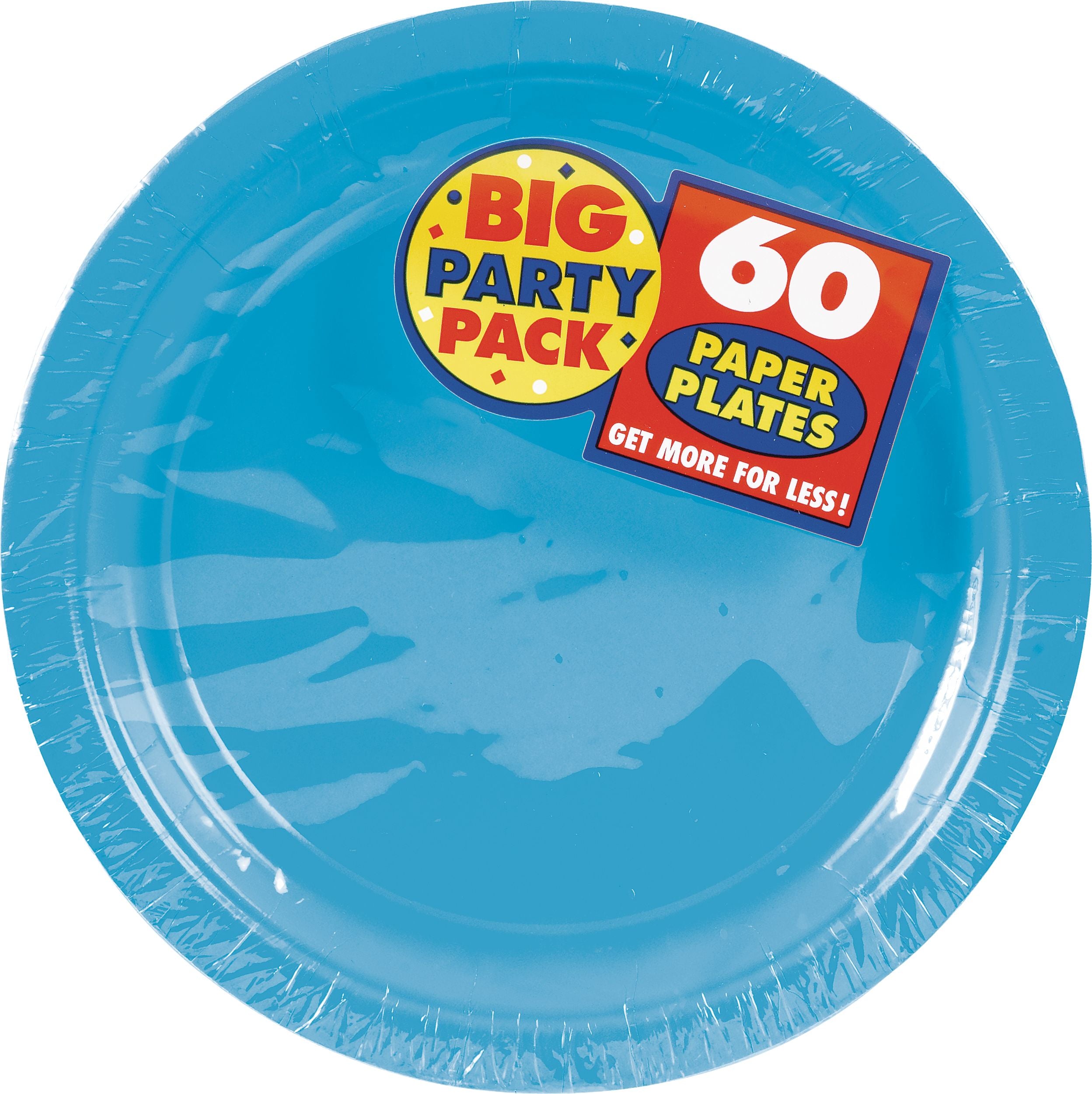 Caribbean Blue 7" Round Plastic Dessert Plates - 50 Pack