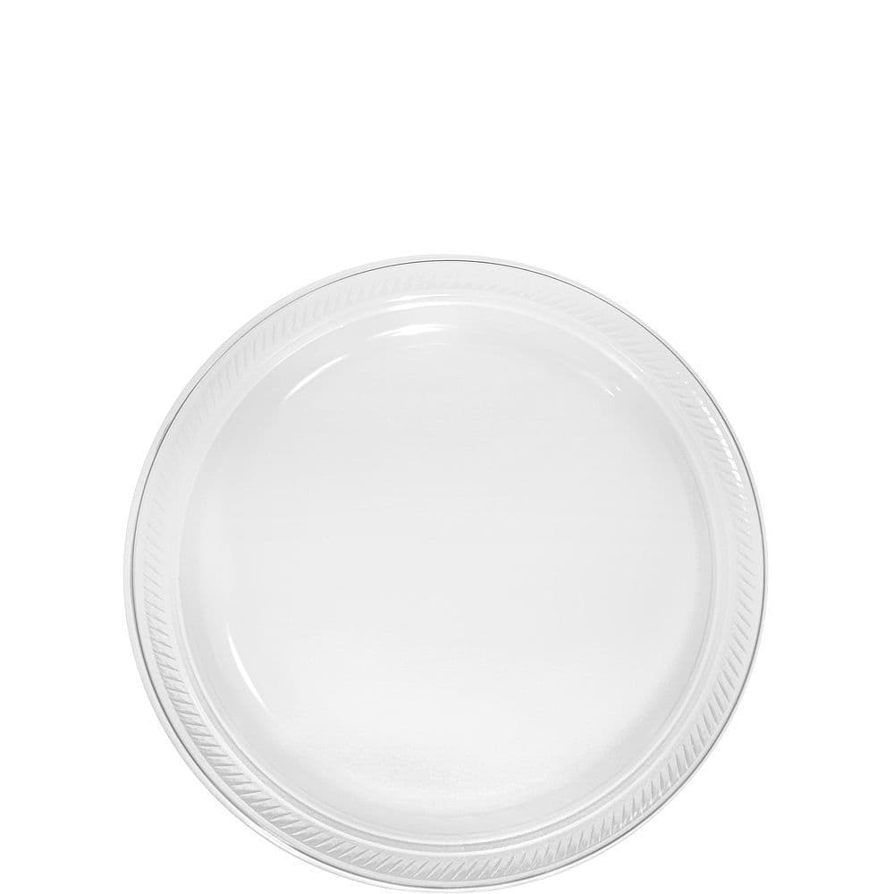 Caribbean Blue 7" Round Plastic Dessert Plates - 50 Pack